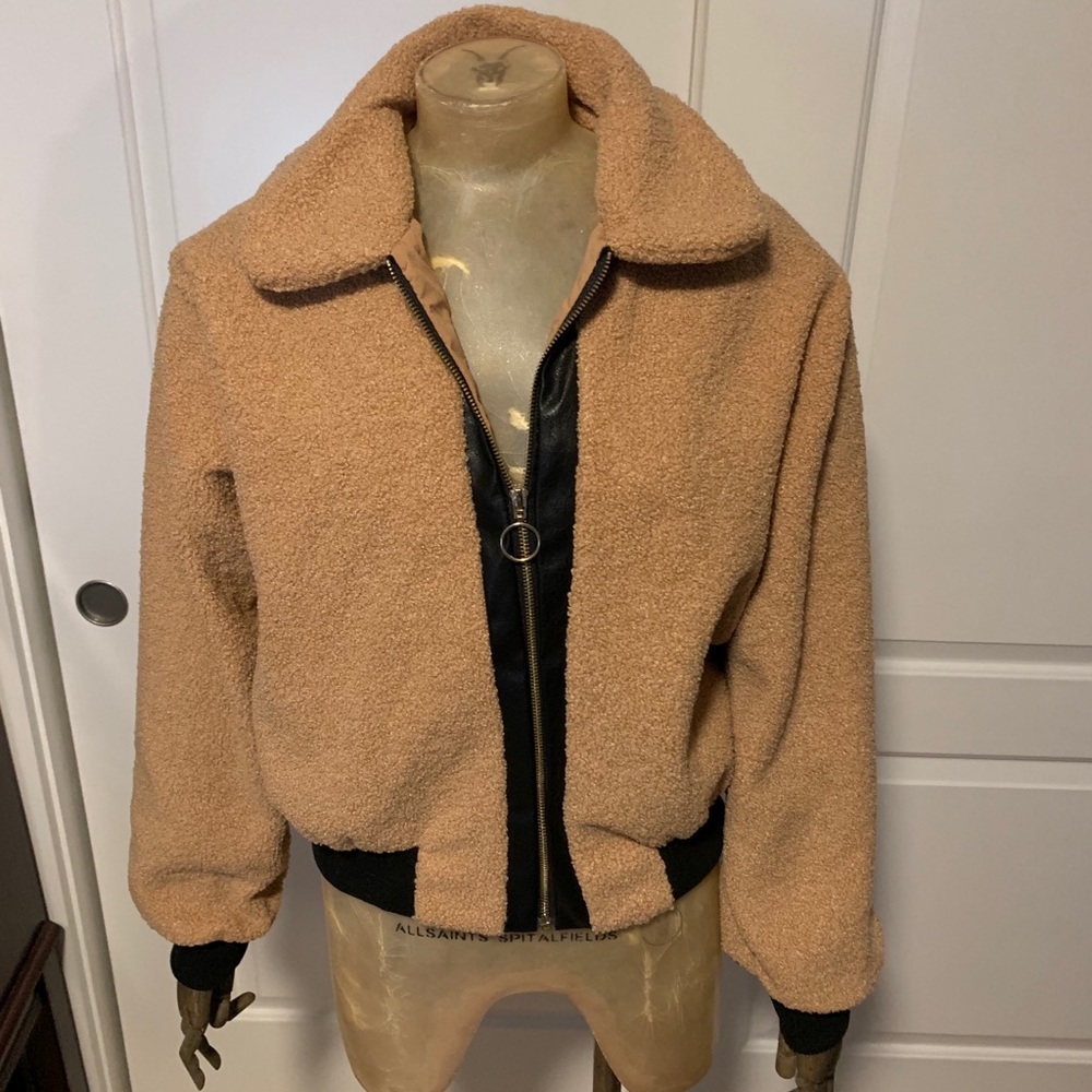 Forever 21 brown teddy bomber jacket